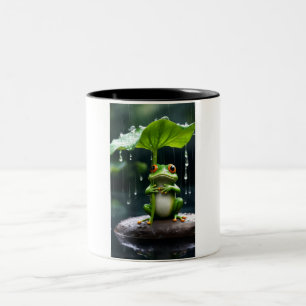Bicolor Taza gráfica de rana lluviosa premium ADOM