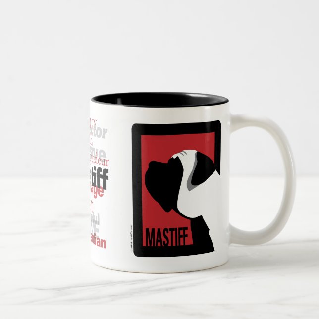 Bicolor Taza gráfica del mastín (Derecha)