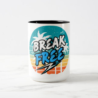 Bicolor Taza Gráfica Retro 'Libérate'
