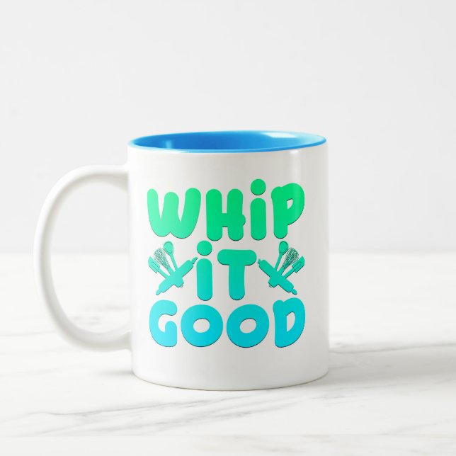 Bicolor Taza Gráfica Whip It Good (Izquierda)