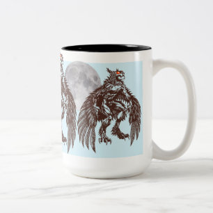 Bicolor Taza grande de la luna del noctámbulo de Mothman
