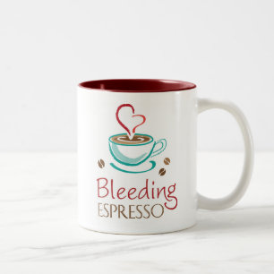 Bicolor Taza grande del café express de la sangría