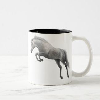 Bicolor Taza gris de salto del caballo