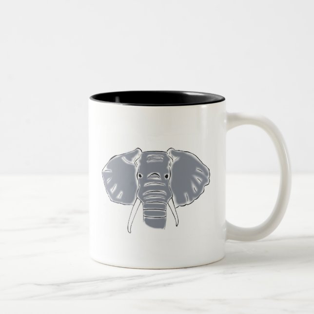 Bicolor Taza gris del tono del elefante dos (Derecha)