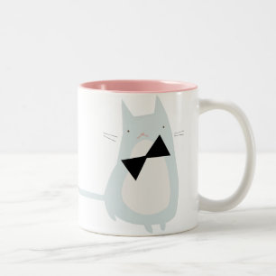 Bicolor Taza gruñona del gatito