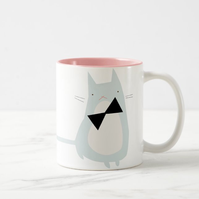 Bicolor Taza gruñona del gatito (Derecha)