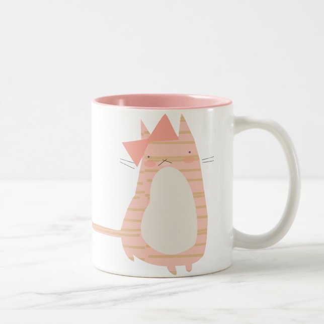 Bicolor Taza gruñona del gatito (Derecha)