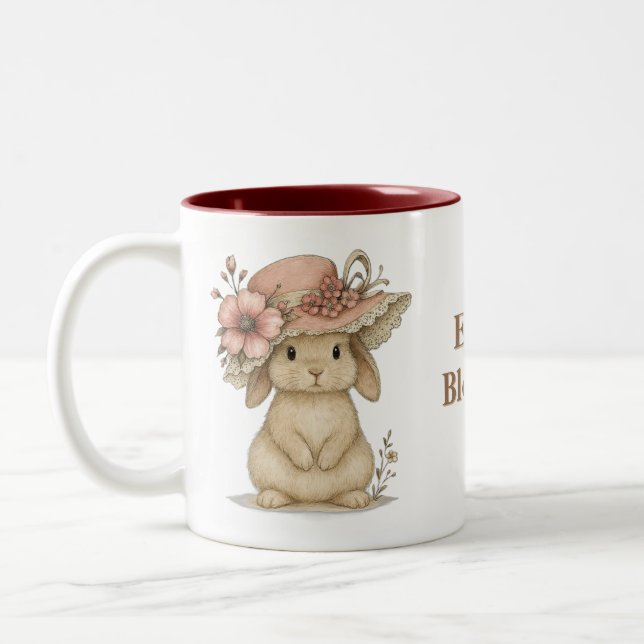 Bicolor Taza Happy Easter para café (Izquierda)