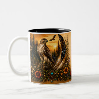 Bicolor Taza Hawk de dos tonos de Patrimonio Indígena