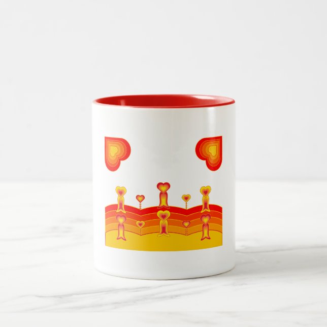Bicolor Taza Heart-Scape (Centro)