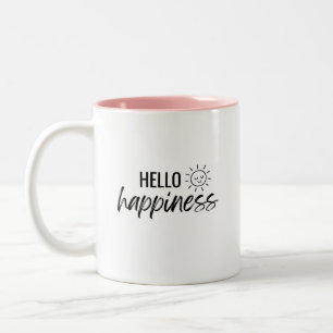 Bicolor Taza Hello Happiness Sunshine