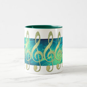 Bicolor Taza hermosa del Clef agudo del oro