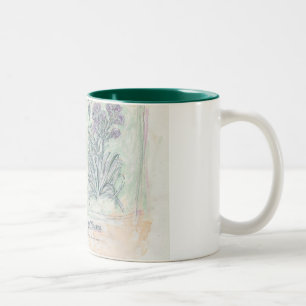 Bicolor taza - impresión botánica de dos tonos