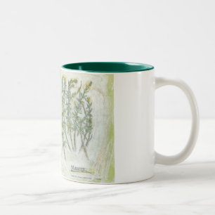 Bicolor taza - impresión botánica de dos tonos