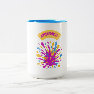 Bicolor Taza impresionante con salpicaduras de pintura col