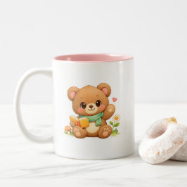 Bicolor Taza infantil de dos tonos | "Oso leyendo un cuent