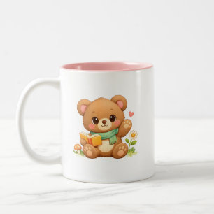 Bicolor Taza infantil de dos tonos "Oso leyendo un cuent