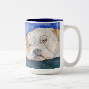Bicolor Taza inglesa sola del bulldog