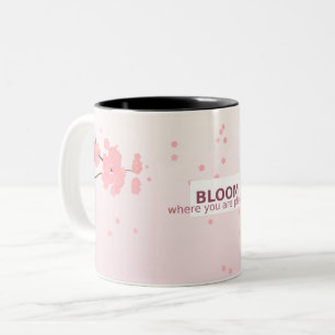 Bicolor Taza Inspiradora - Florece Donde Estás