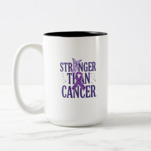 Bicolor Taza Inspiradora Más Fuerte Que El Cáncer – Espera