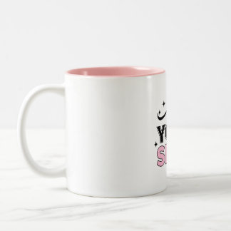 Bicolor Taza inspiradora negra y rosa "Sé tú mismo"