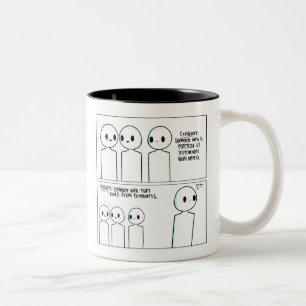 Bicolor Taza introvertida extravertida divertida