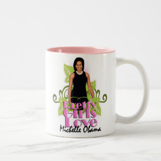 Bicolor Taza izquierda del "amor bonito de los chicas" de
