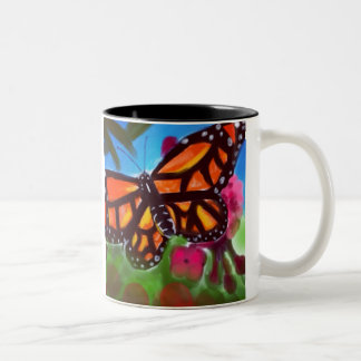 Bicolor Taza Jardín de Mariposas 11oz (Blanco/Negro)