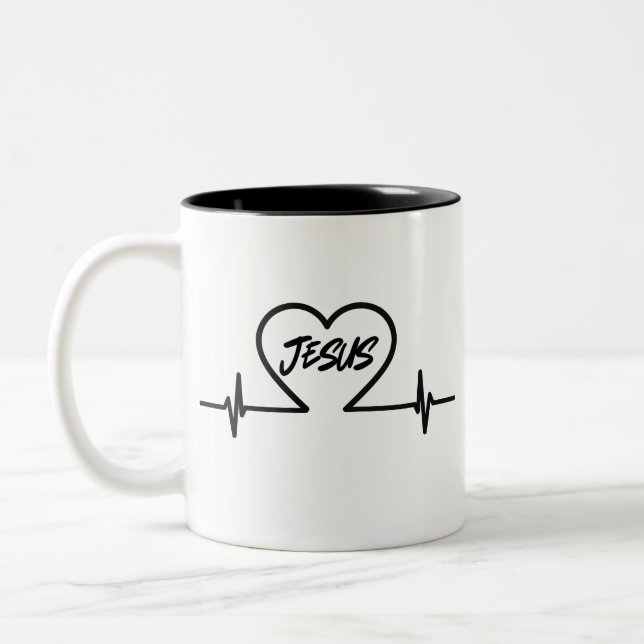 Bicolor Taza Jesús es mi latido (Izquierda)