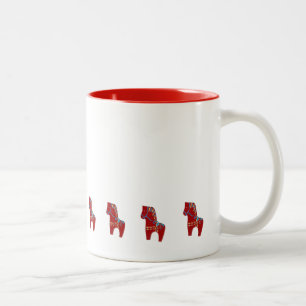 Bicolor Taza juguetona del caballo de Dala