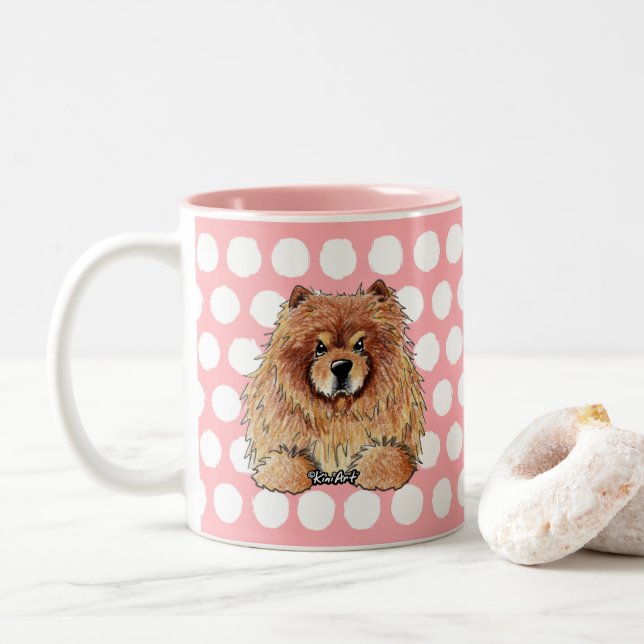 Bicolor Taza KiniArt Chow Mug (Con donut)
