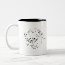 Bicolor Taza Labrador Retriever, Arte de Línea de Perro