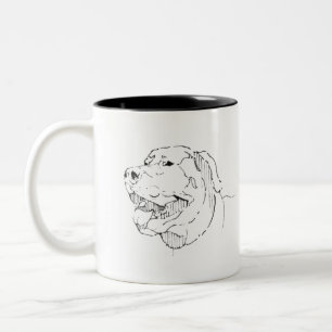 Bicolor Taza Labrador Retriever, Arte de Línea de Perro