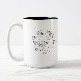 Bicolor Taza Labrador Retriever, Arte de Línea de Perro