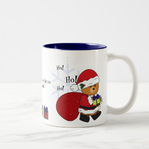 Bicolor Taza linda adaptable del navidad del oso de