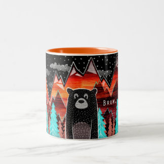 Bicolor Taza linda con el oso