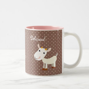Bicolor Taza linda de la cabra de Billy del bebé -