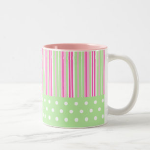 Bicolor Taza linda de las rayas y de los lunares