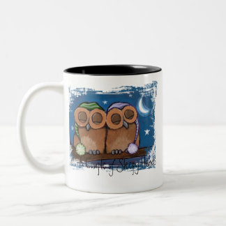 Bicolor Taza linda de los búhos el dormir