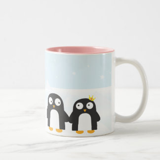 Bicolor Taza linda de los pingüinos