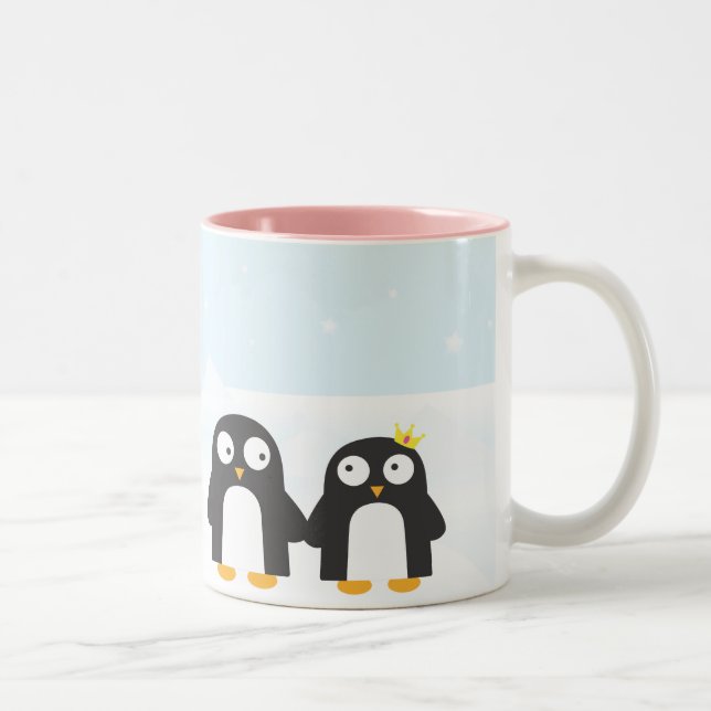Bicolor Taza linda de los pingüinos (Derecha)