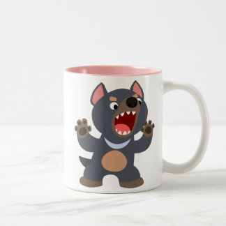 Bicolor Taza linda del diablo tasmano del dibujo animado