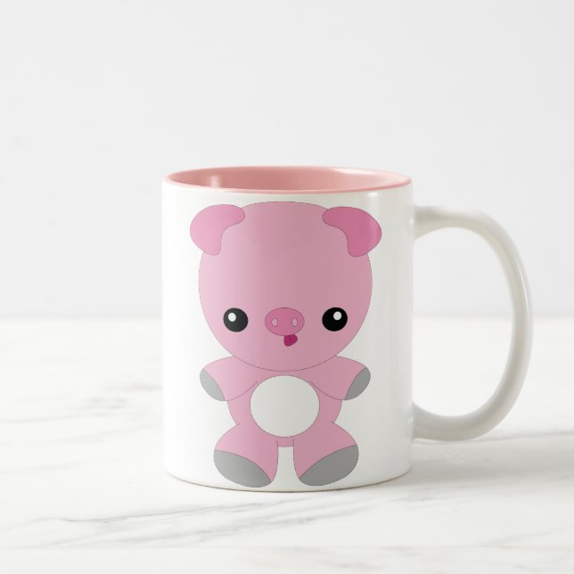 Bicolor Taza linda del lechón (Derecha)