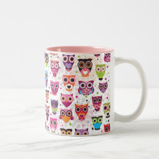 Bicolor Taza linda del modelo del búho