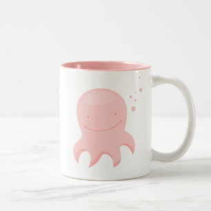 Bicolor Taza linda del pulpo del bebé del dibujo animado