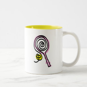 Bicolor Taza linda del tenis para los chicas y mujeres o