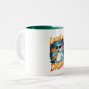 Bicolor Taza Living the Dream: Donde los sueños se hacen r