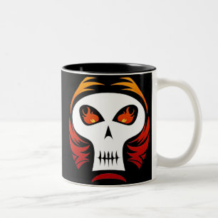 Bicolor Taza llameante del cráneo