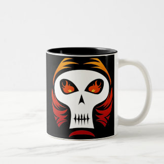 Bicolor Taza llameante del cráneo