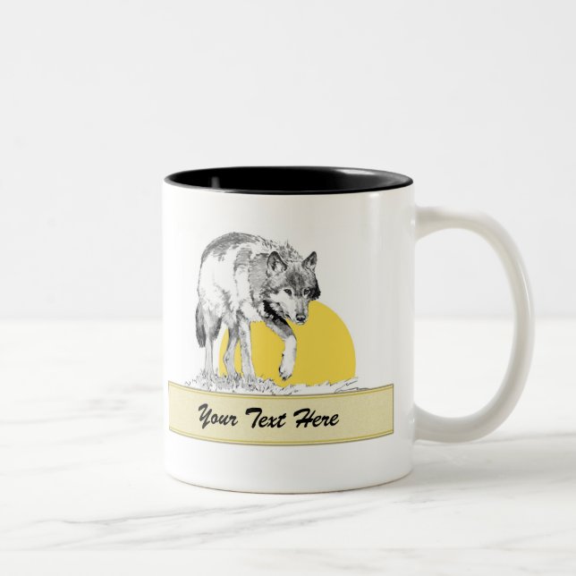 Bicolor Taza - lobo (Derecha)